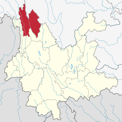 迪庆藏族自治州在云南省的位置图
