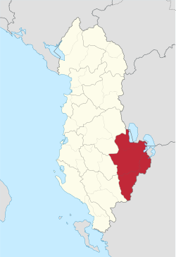 科尔察州在阿尔巴尼亚位置