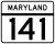 Maryland Route 141 marker