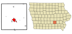 Location of Oskaloosa, Iowa