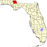 A state map highlighting Jackson County in the northwestern part of the state. It is medium in size.