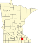 道奇县在明尼苏达州的位置