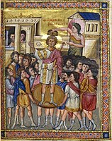 Paris Psalter, David Crowned by Saul, c. 950, Paris, Bibliothèque Nationale de France ms. grec 139, fol. 6v.