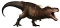 暴龙为体型最大的陆生掠食动物之一，生存于白垩纪晚期