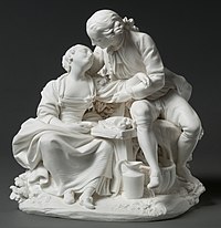 The tune from the romantic operetta Annette et Lubin (Sèvres porcelain figurines shown) contrasts with the funereal lyrics of the song.