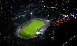 A stadium photographed by unmanned aerial vehicle