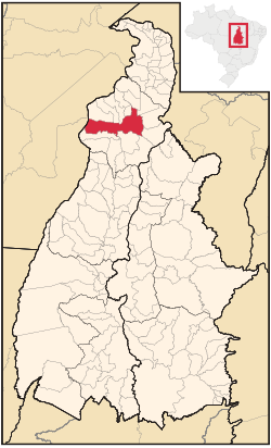 Location of Araguaína in the state of Tocantins
