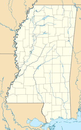 Map showing the location of Red Creek Wildlife Management Area (Mississippi)