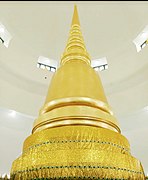 Inside the great stupa, a smaller golden stupa containing the relics of the Buddha