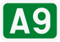 A9 motorway shield}}