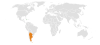 Location map for Argentina and Jamaica.