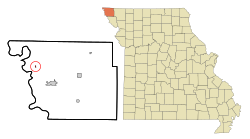 沃森在艾奇逊县及密苏里州的位置（以红色标示）