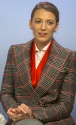 American actress Blake Lively giving an interview in 2018.