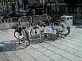 Cycle hire station in Cardiff city centre