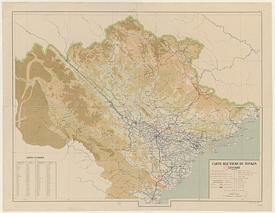 Carte routière du Tonkin (1932)