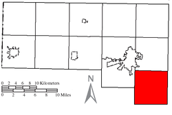 Location of Highland Township in Defiance County