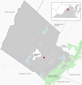 Location of the Keezletown CDP within the Rockingham County