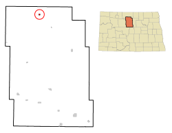 Location of Upham, North Dakota