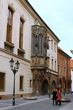 Karolinum, an oriel window built around 1400.