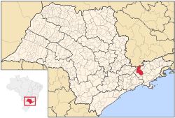 Location in the state of São Paulo and Brazil