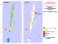 Comparative distribution map of the Andamanese indigenous peoples- 1800s vs. present-day.