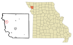 菲尔莫尔在安德鲁县及密苏里州的位置（以红色标示）
