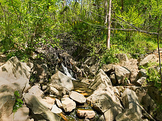 Trail crosses a small stream