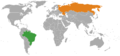 Brazil-Russia locator map, to illustrate the Brazil-Russia relations article