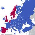 Image 6A map of Europe exhibiting the continent's monarchies (red) and republics (blue) (from Monarch)