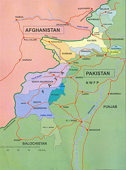 Location of the former Frontier Regions in the former Federally Administered Tribal Areas