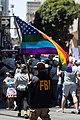 FBI holding Pride/American Flag at the San Francisco Pride parade 2018