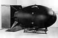 Image 35The first nuclear weapons were gravity bombs, such as this "Fat Man" weapon dropped on Nagasaki, Japan. They were large and could only be delivered by heavy bomber aircraft (from Nuclear weapon)