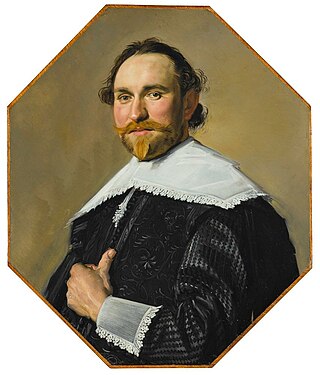 Portrait of a man in 8 sided frame
