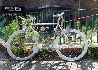 Ghost bike in Goswell Road, London, 2019