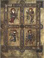 Image 13The symbols of the four Evangelists are here depicted in the Book of Kells. The winged man, lion, eagle and bull symbolize, clockwise from top left, Matthew, Mark, John, and Luke. (from Saint symbolism)