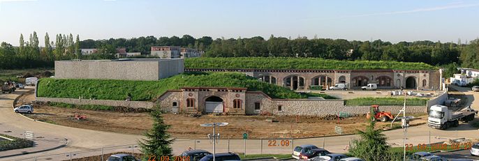 Panoramic image of the battery under rehabilitation in September 2006
