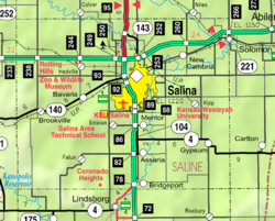 KDOT map of Saline County (legend)