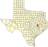 State map highlighting Brazos County