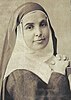 St. Angela of the Cross in her youth alt=A sepia-toned picture of a young nun in a habit