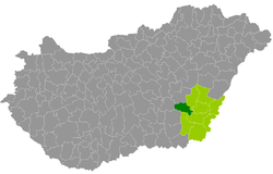 Szarvas District within Hungary and Békés County.