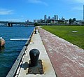 Mooring bollards and remaining walkway