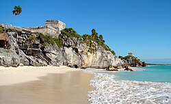 The seaside view of El Castillo at Tulum