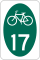 New York State Bicycle Route 17 marker