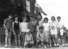 Nienacki (fifth from left) in 1991