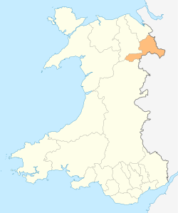 雷克瑟姆郡自治市在威尔士的位置