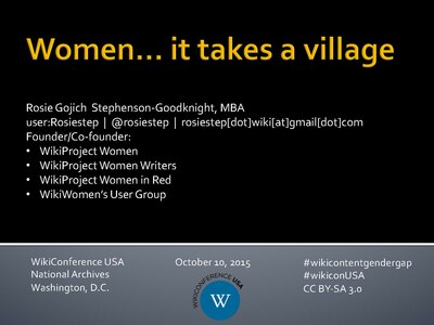 Presentation "Women... it takes a village" (PDF)