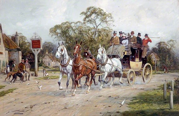 A coach passing the King's Arms