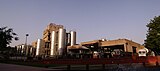 CE11. Formed out of dairy cooperative movement in Gujarat, Amul is the world's biggest vegetarian cheese brand and India's biggest food brand. Shown above are high capacity milk silos in Amul's milk processing plant at Anand, Gujarat.