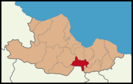 Map showing Asarcık District in Samsun Province