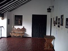 Colonial furniture at the entrance of the bedroom of Gonzalo Suárez Rendón